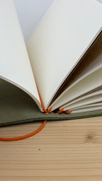 A6 Echtleder Journal Cover | Olivegrün