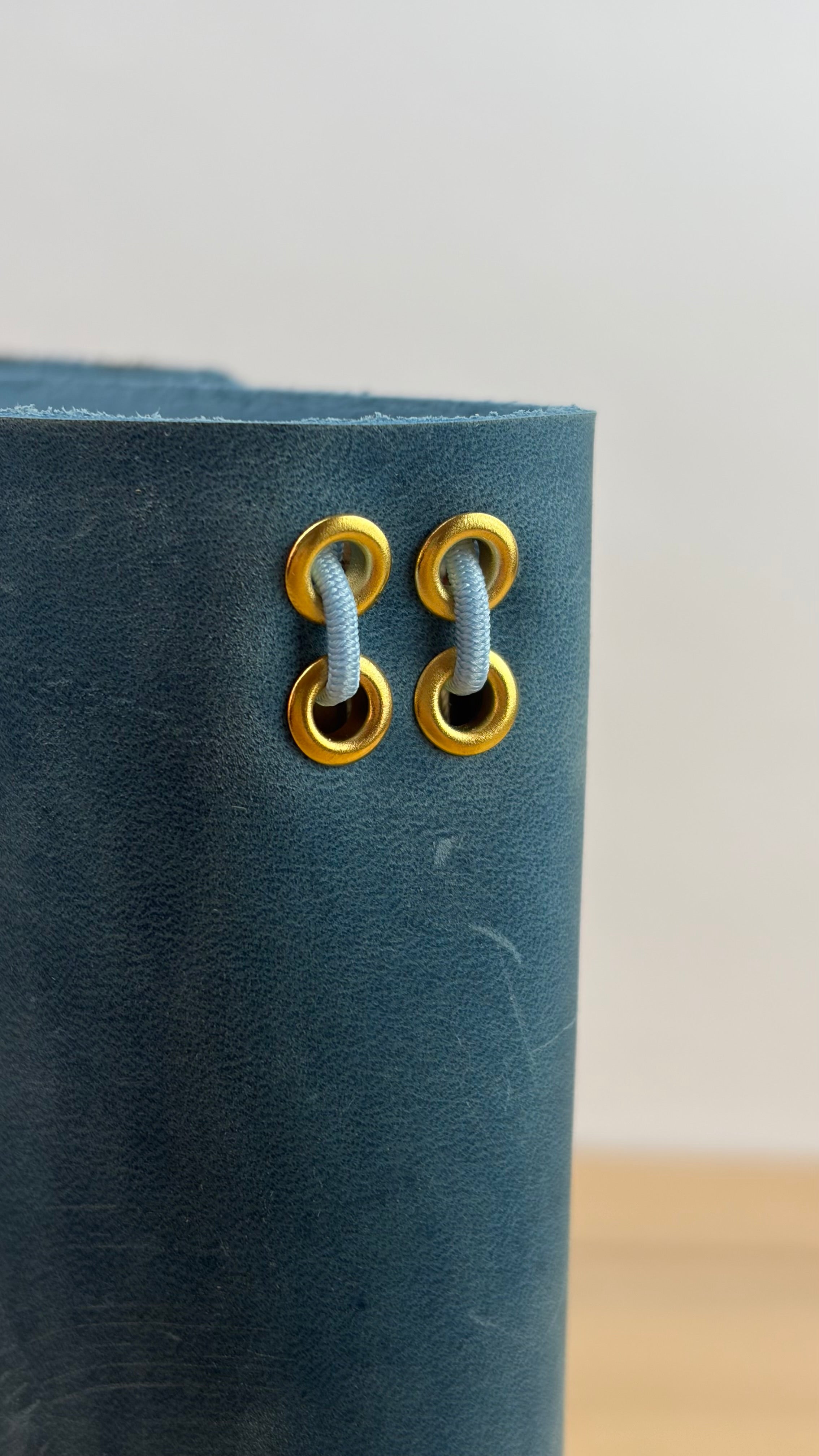 A5 Echtleder Journal Cover | Ozeanblau