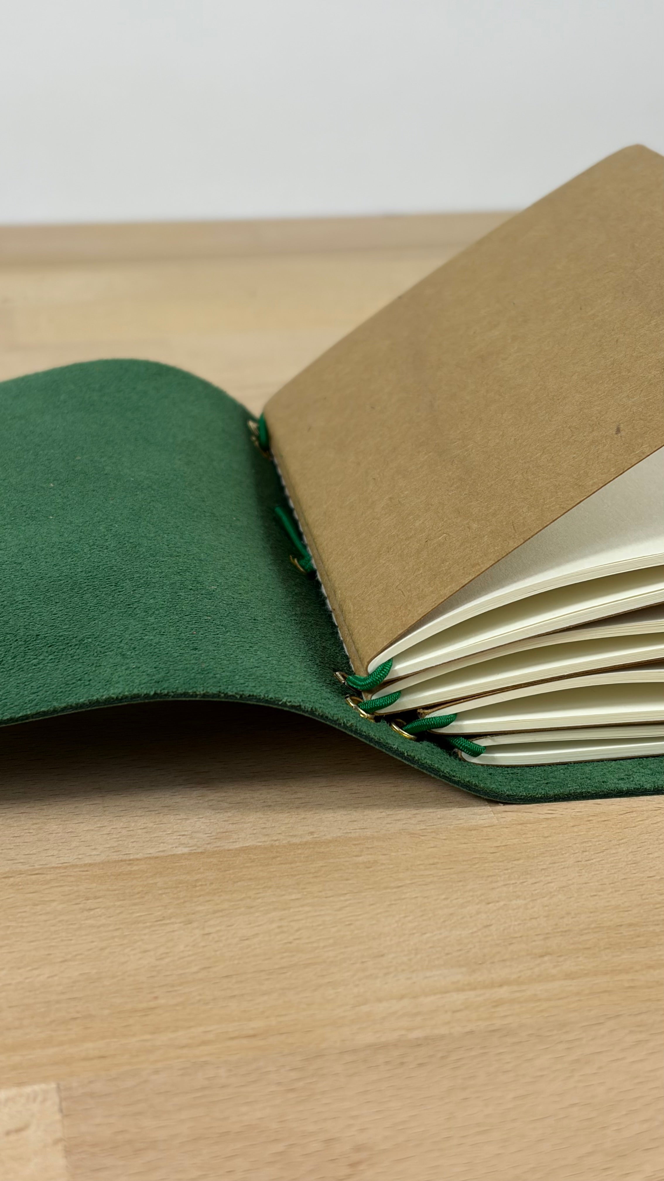 A6 Echtleder Journal Cover | Waldgrün