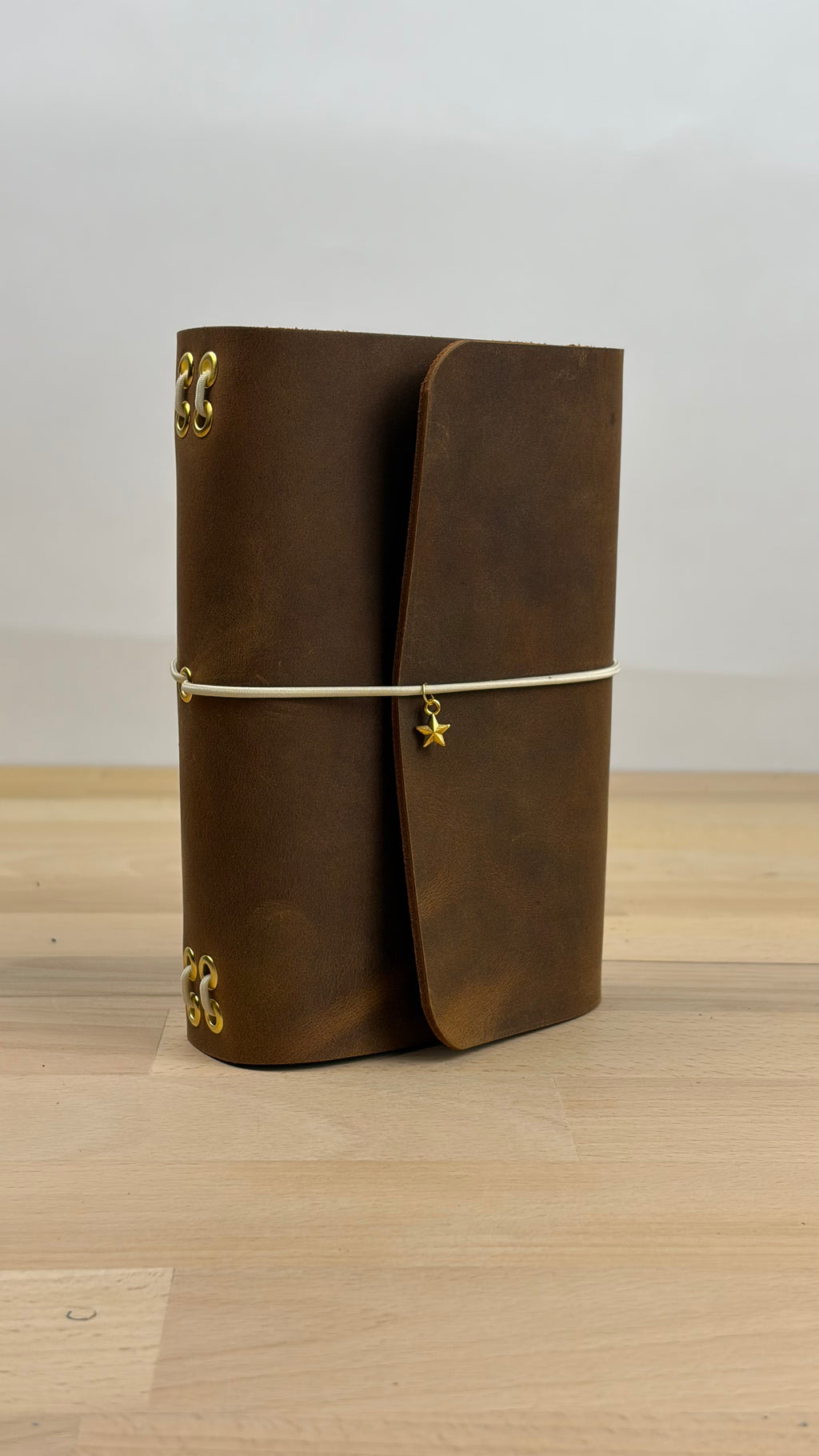A6 Echtleder Journal Cover | Cognac