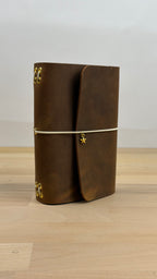 A6 Echtleder Journal Cover | Cognac