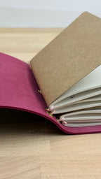A6 Echtleder Journal Cover | Magenta