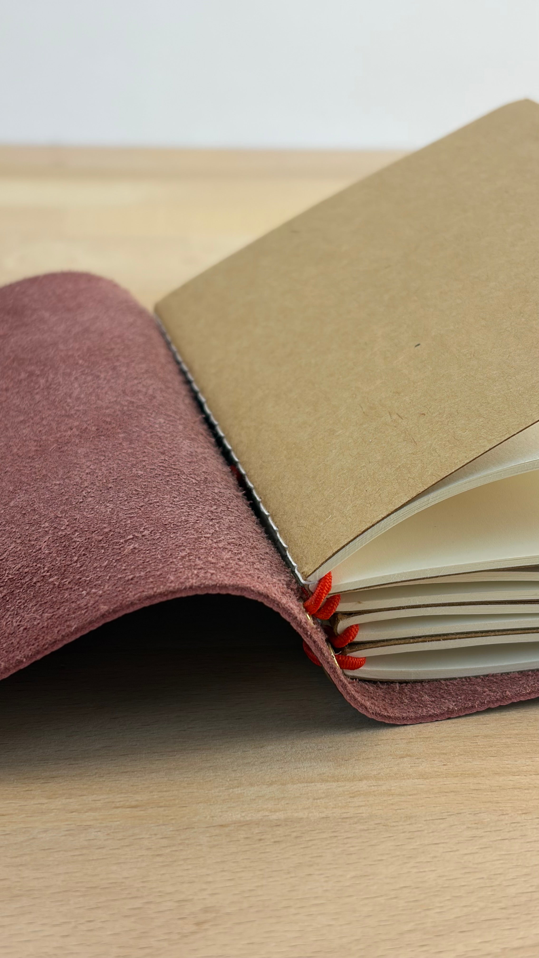 A6 Echtleder Journal Cover | Dunkelrot