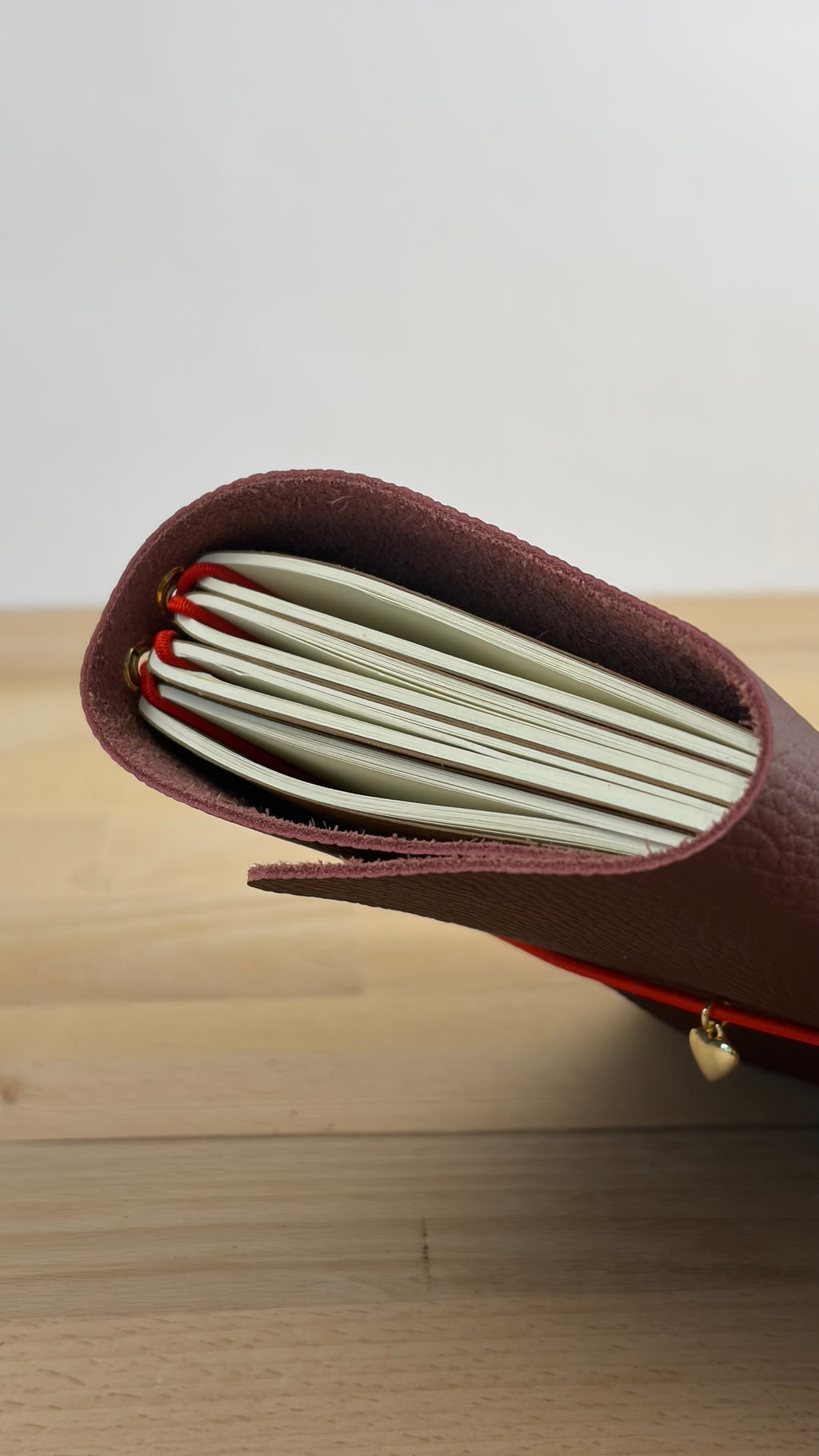 A6 Echtleder Journal Cover | Dunkelrot