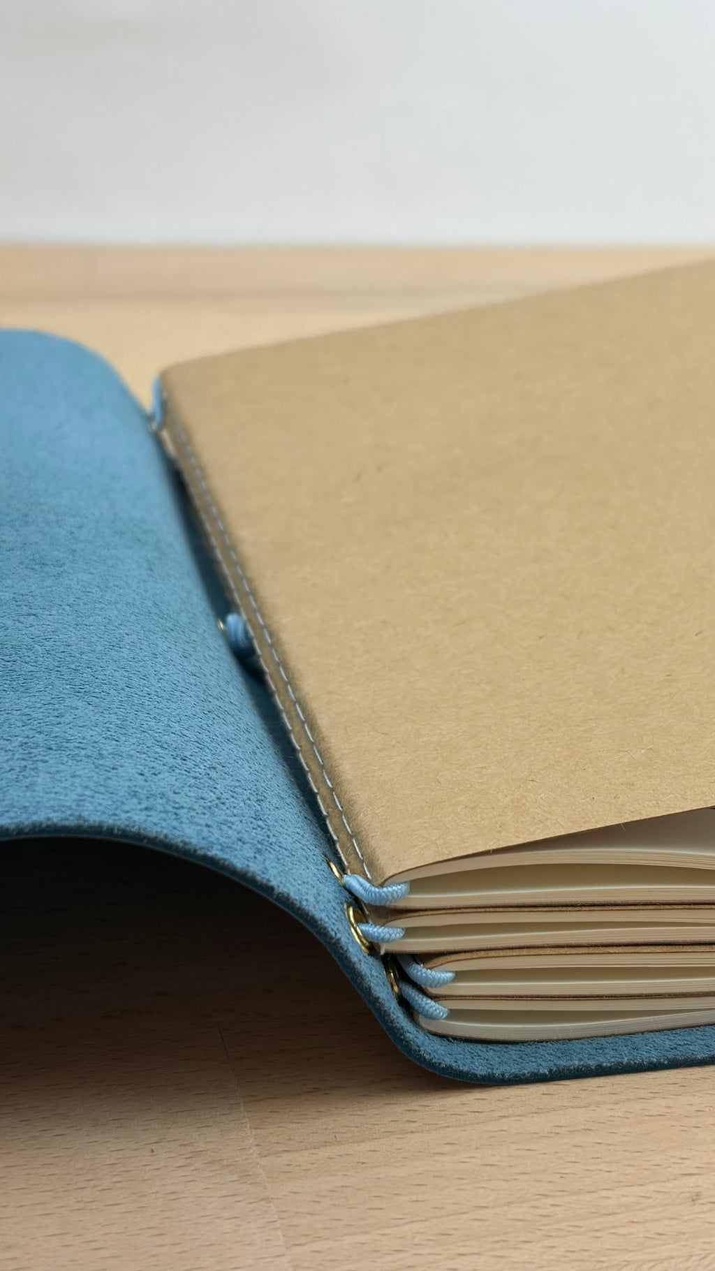 A5 Echtleder Journal Cover | Ozeanblau