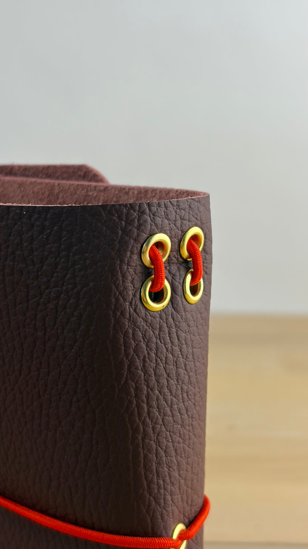 A6 Echtleder Journal Cover | Dunkelrot