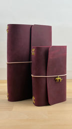 A6 Echtleder Journal Cover | Magenta