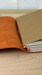 A5 Echtleder Journal Cover | Orange