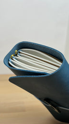A6 Echtleder Journal Cover | Ozeanblau