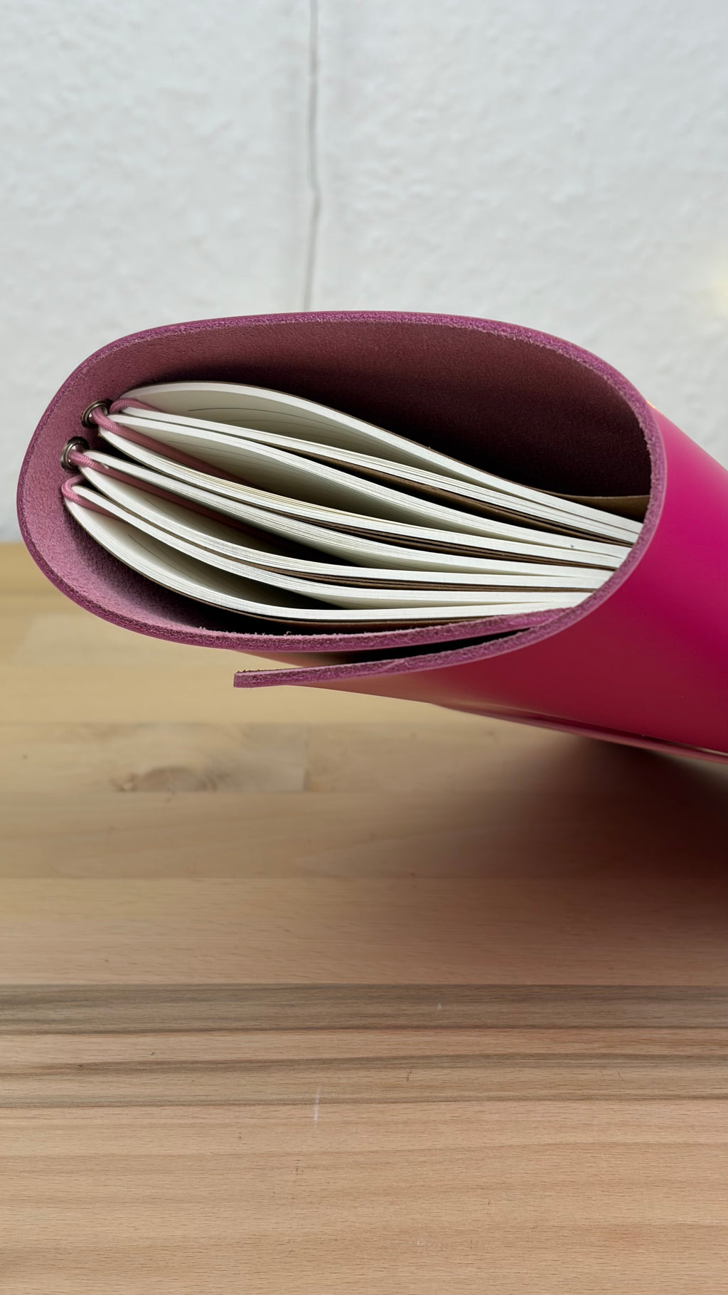 A5 Echtleder Journal Cover | Pink