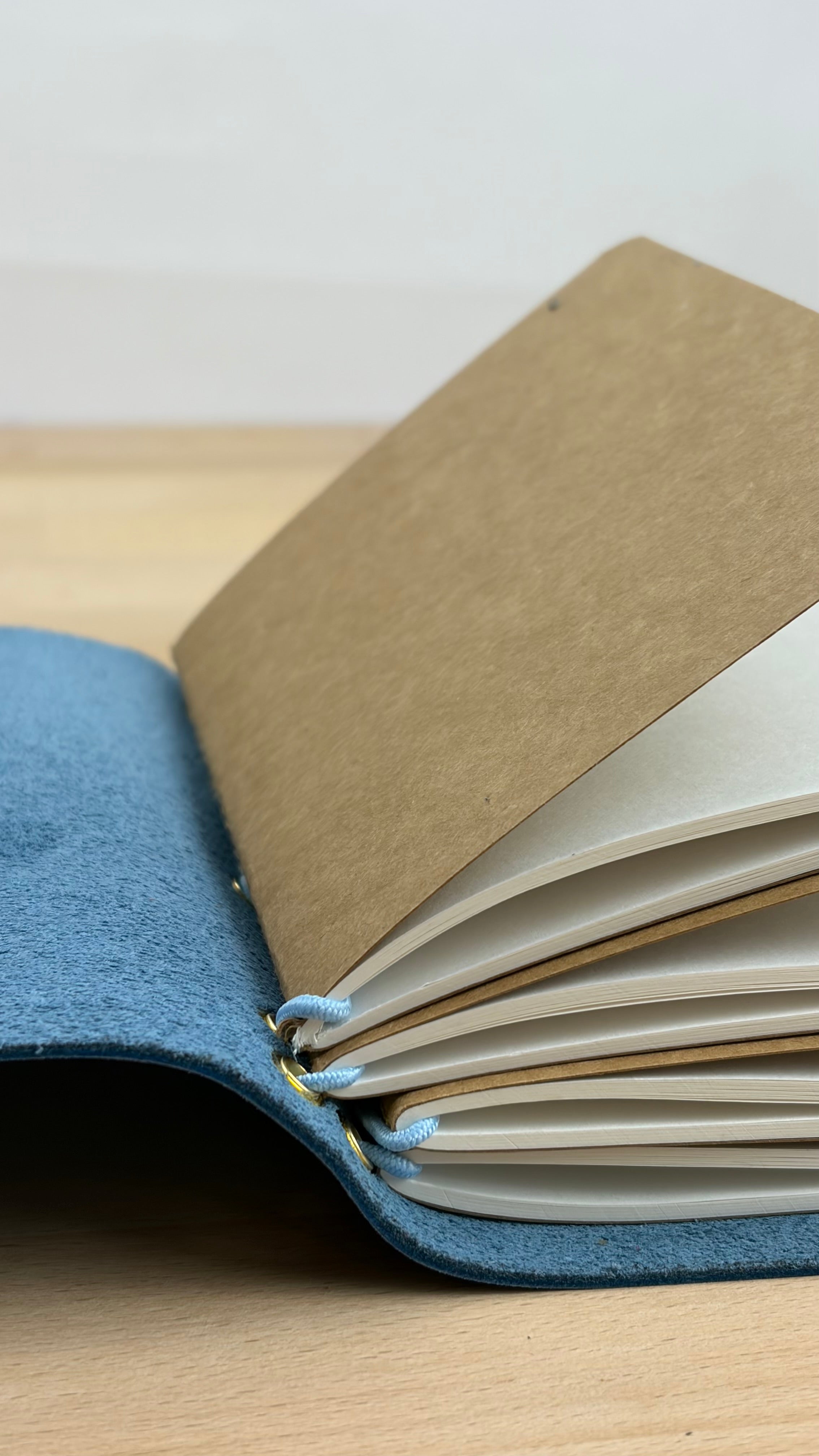 A6 Echtleder Journal Cover | Ozeanblau