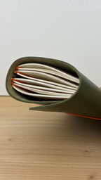 A6 Echtleder Journal Cover | Olivegrün