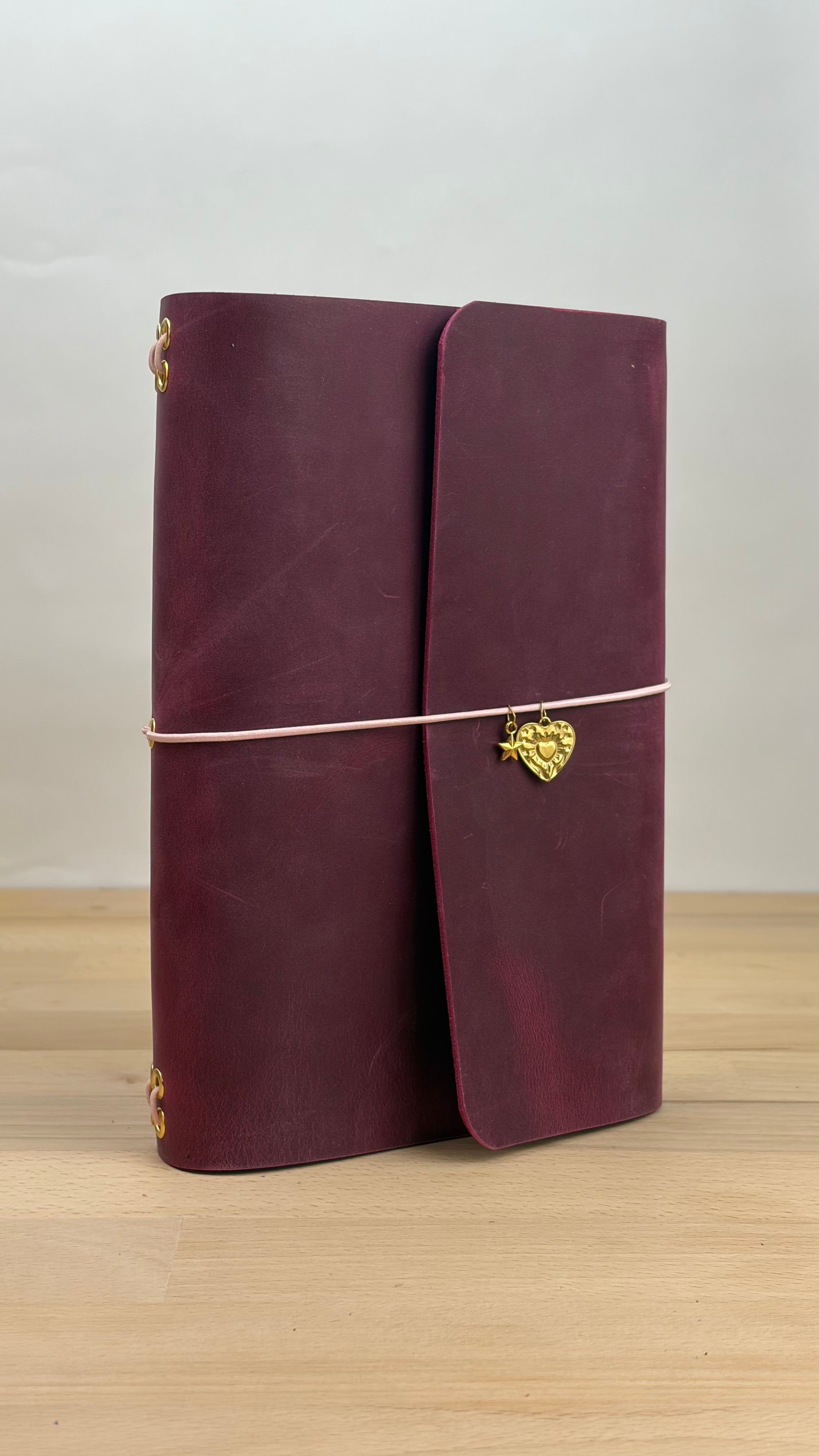 A5 Echtleder Journal Cover | Magenta
