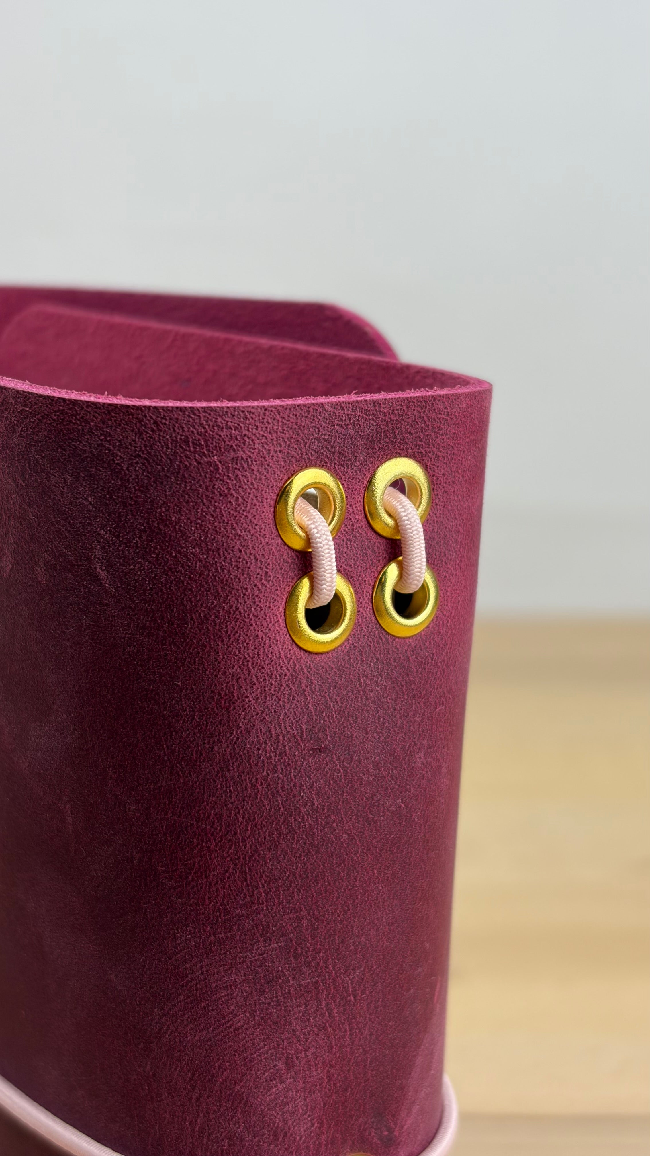 A6 Echtleder Journal Cover | Magenta