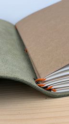 A5 Echtleder Journal Cover | Olivegrün