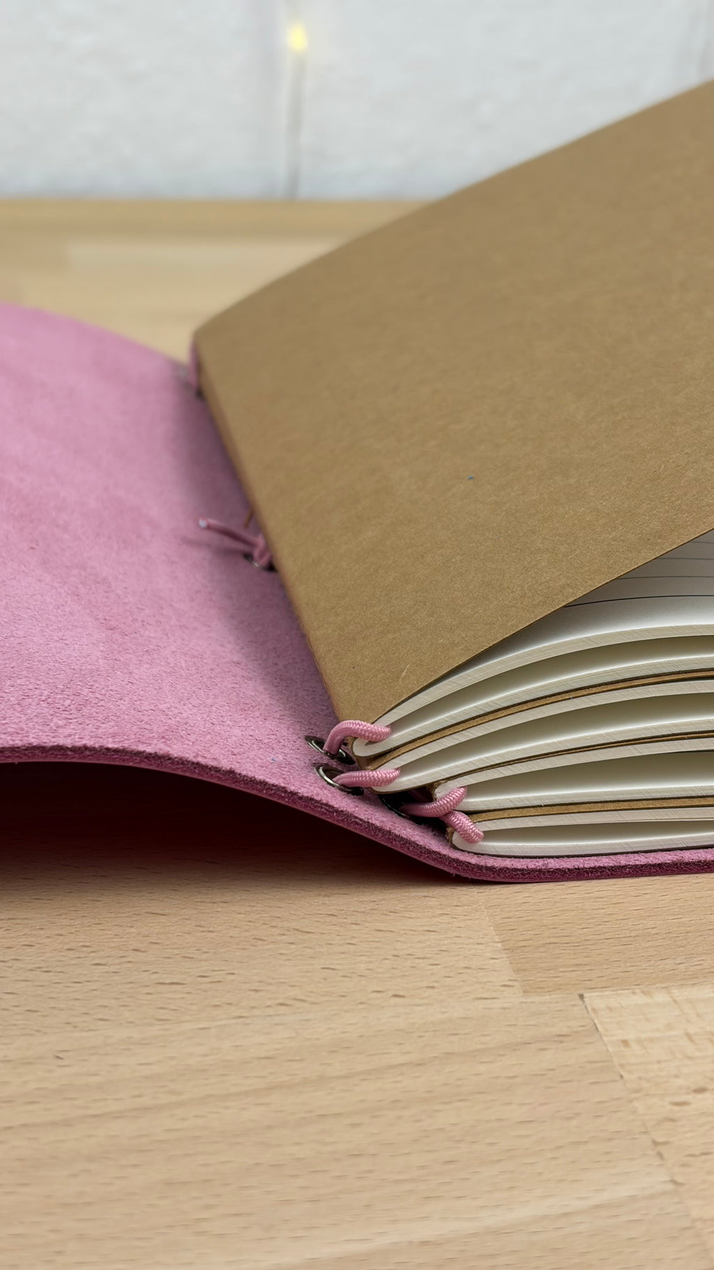 A5 Echtleder Journal Cover | Pink