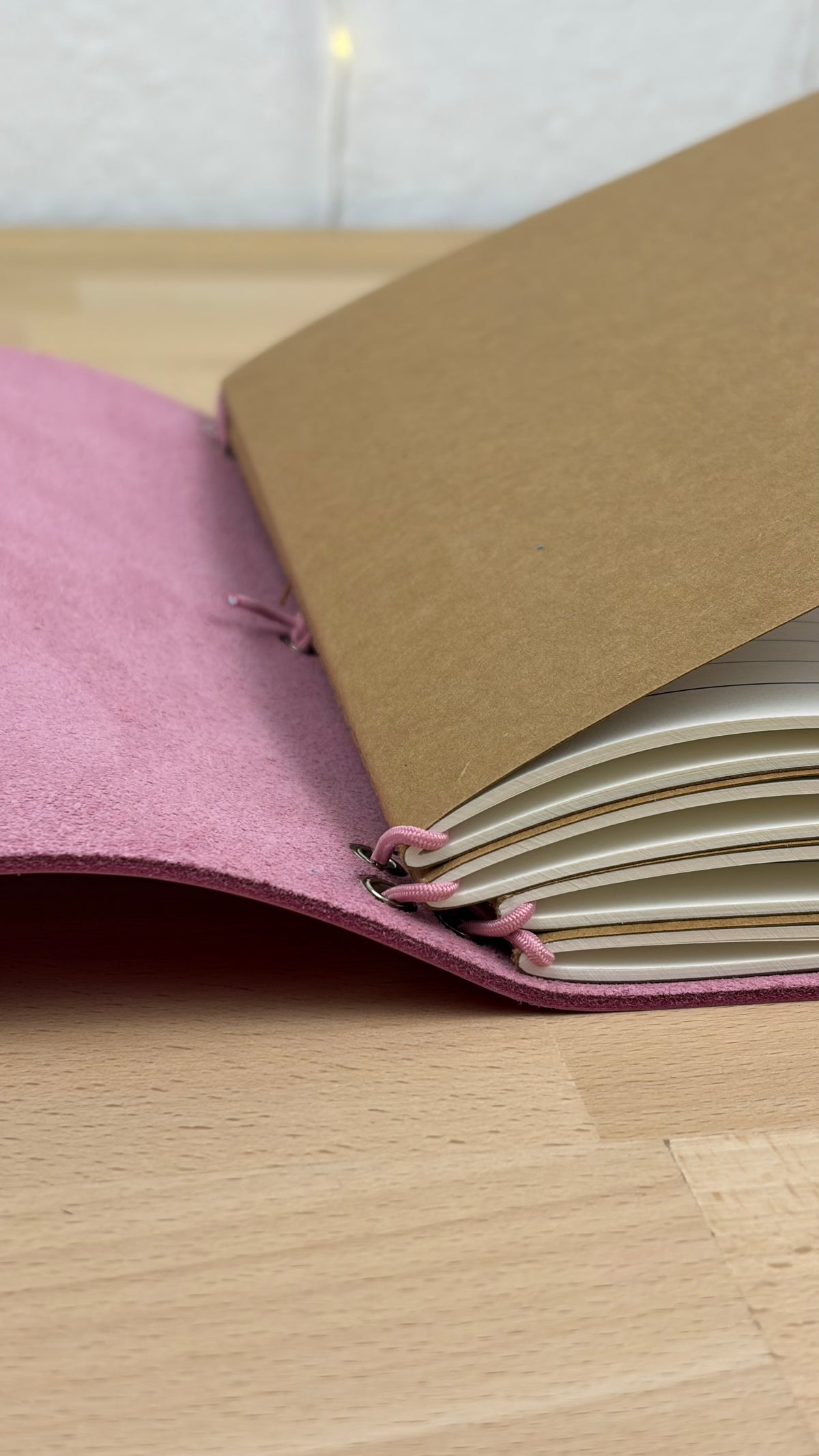 A5 Echtleder Journal Cover | Pink
