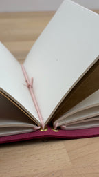 A6 Echtleder Journal Cover | Magenta