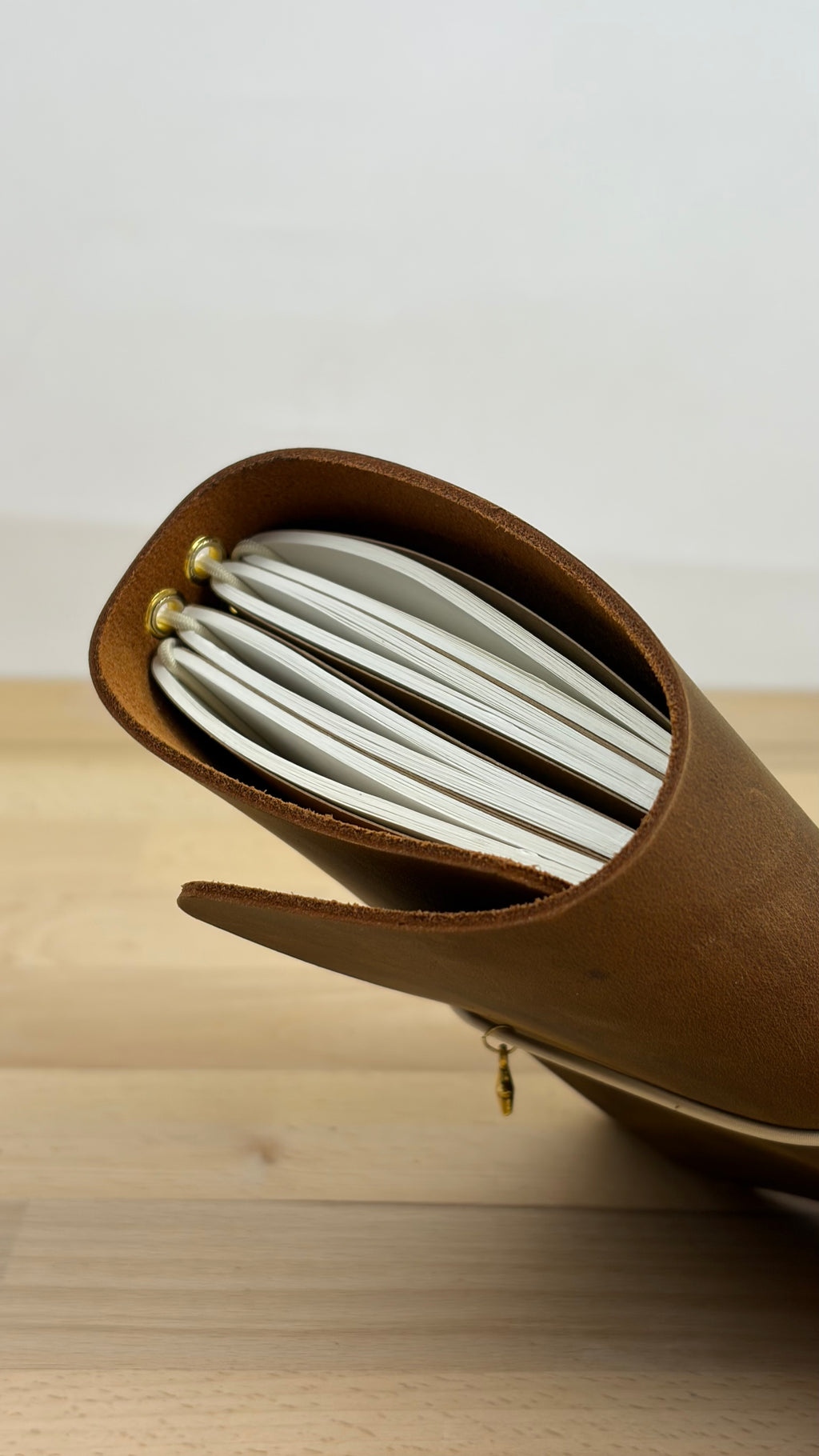 A6 Echtleder Journal Cover | Cognac