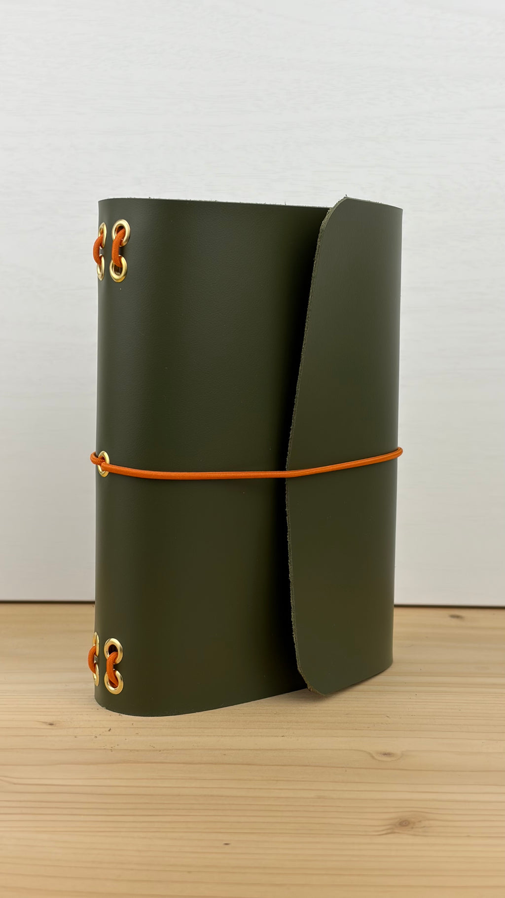 A6 Echtleder Journal Cover | Olivegrün