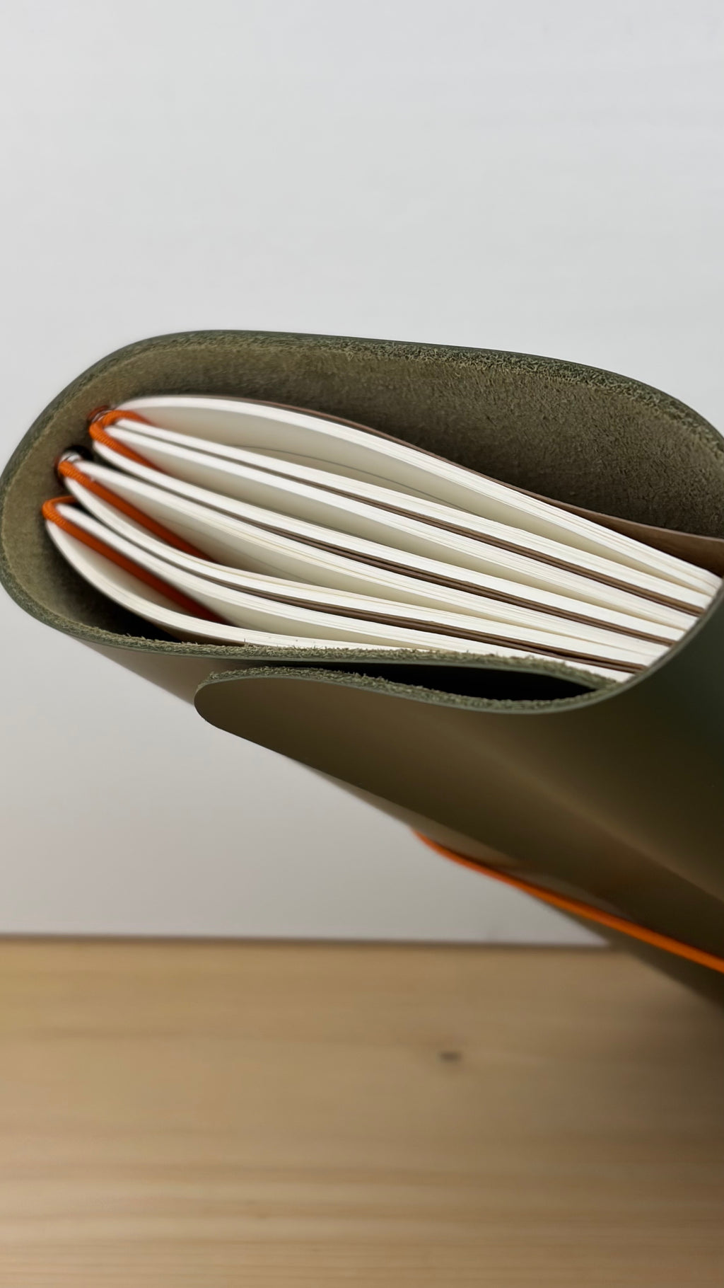 A5 Echtleder Journal Cover | Olivegrün