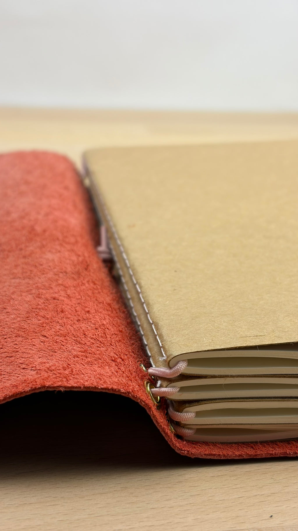 A5 Echtleder Journal Cover | Hellrot