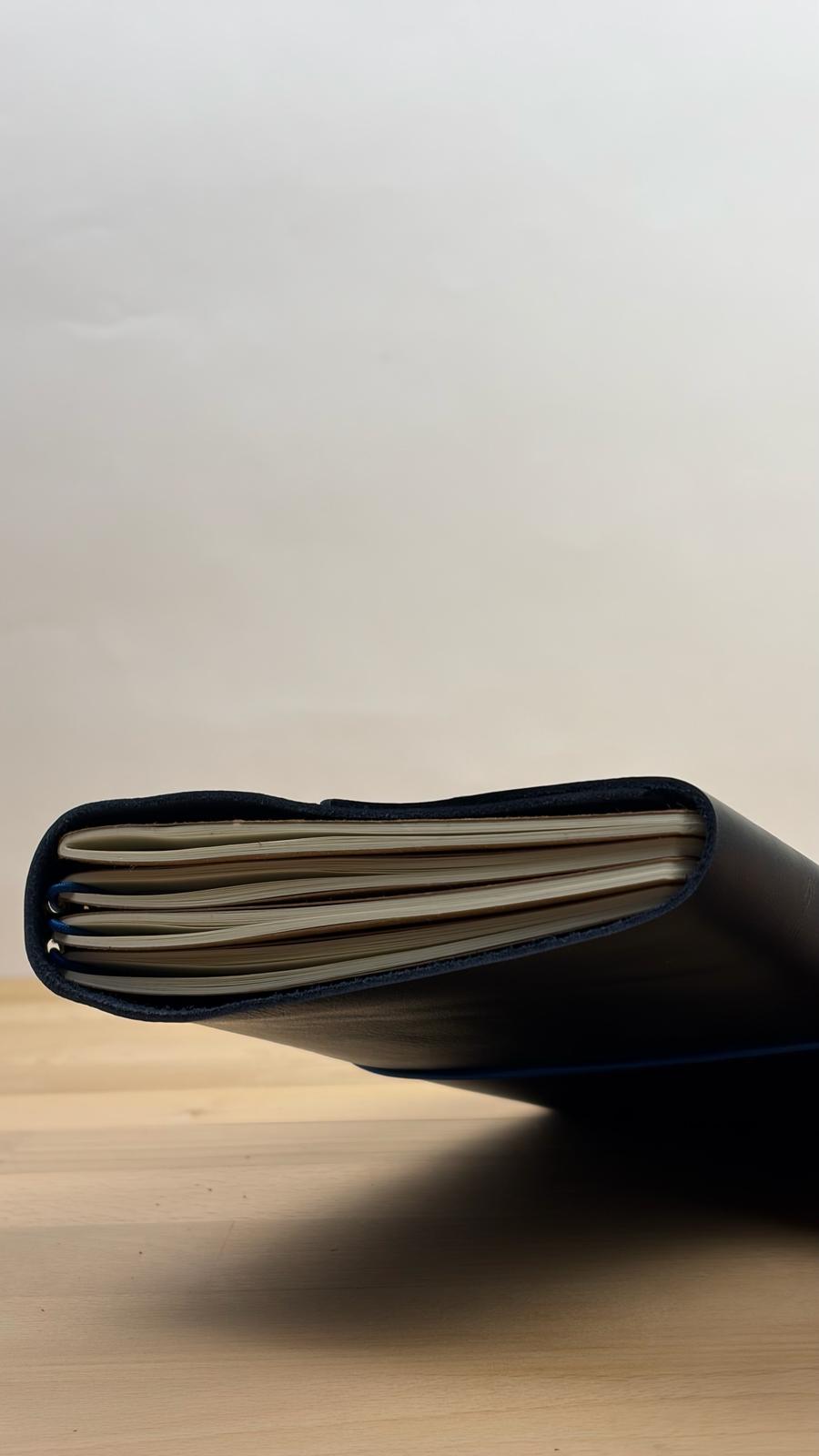 A5 Echtleder Journal Cover | Dunkelblau