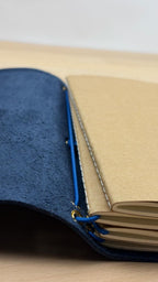 A5 Echtleder Journal Cover | Dunkelblau