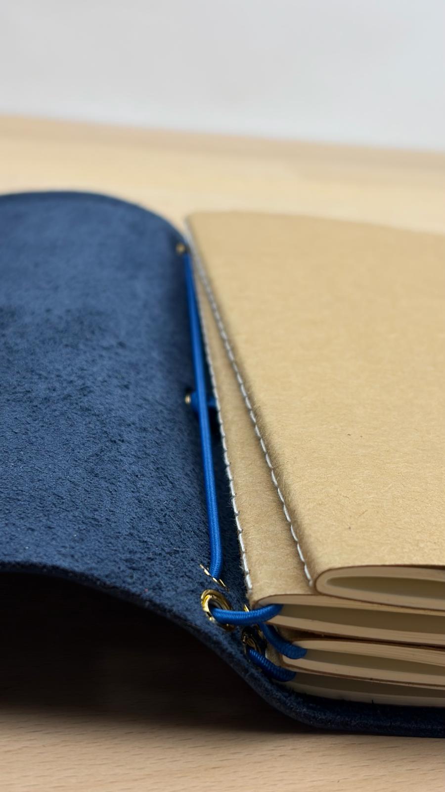 A5 Echtleder Journal Cover | Dunkelblau