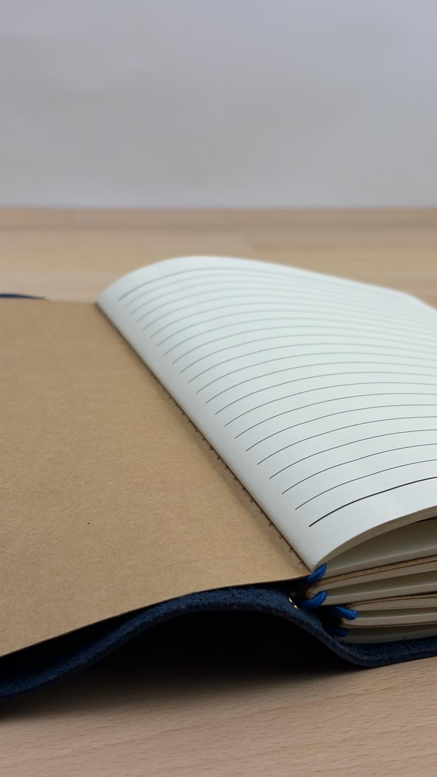 A5 Echtleder Journal Cover | Dunkelblau