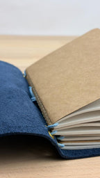 A6 Echtleder Journal Cover | Dunkelblau