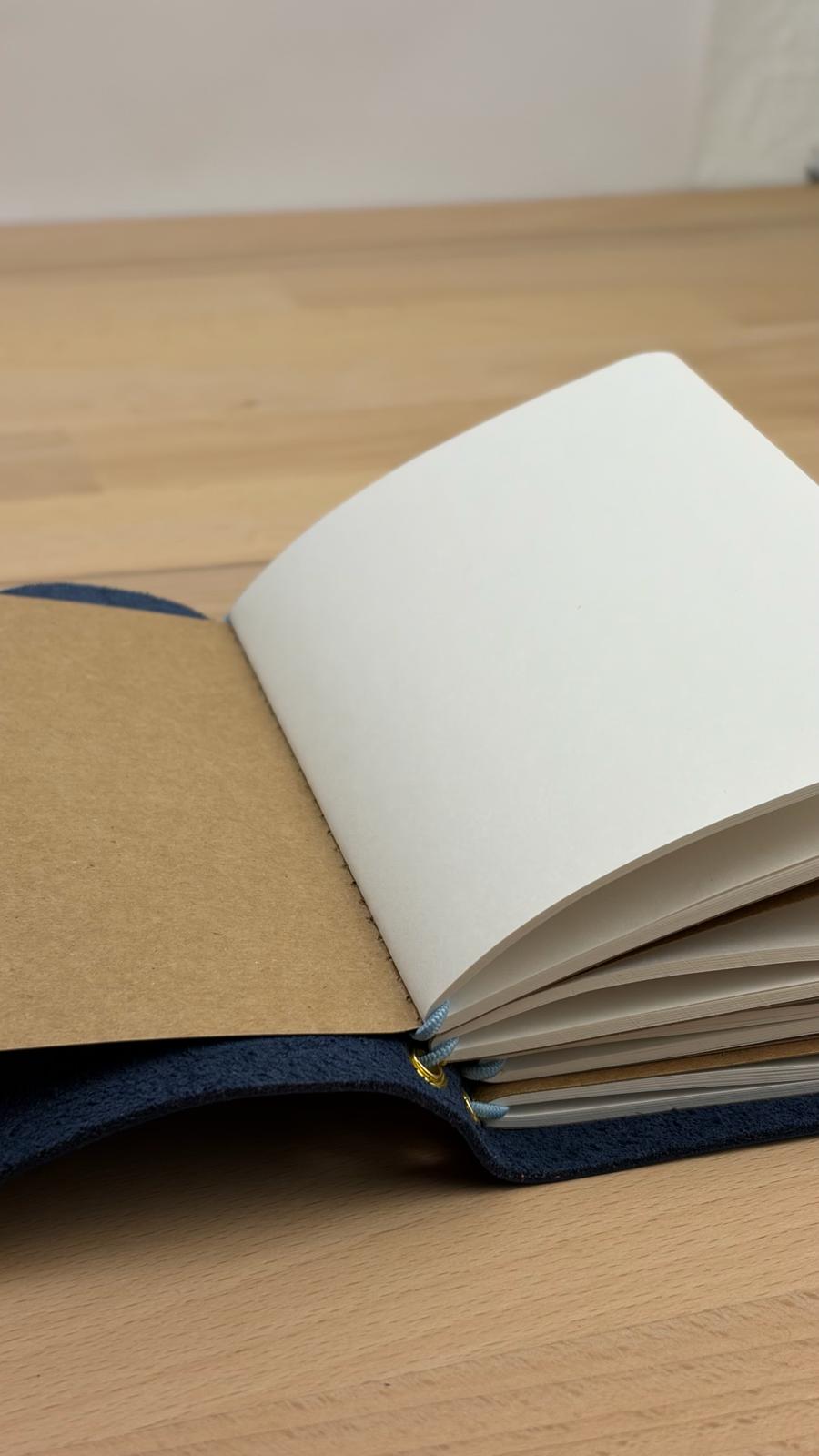 A6 Echtleder Journal Cover | Dunkelblau