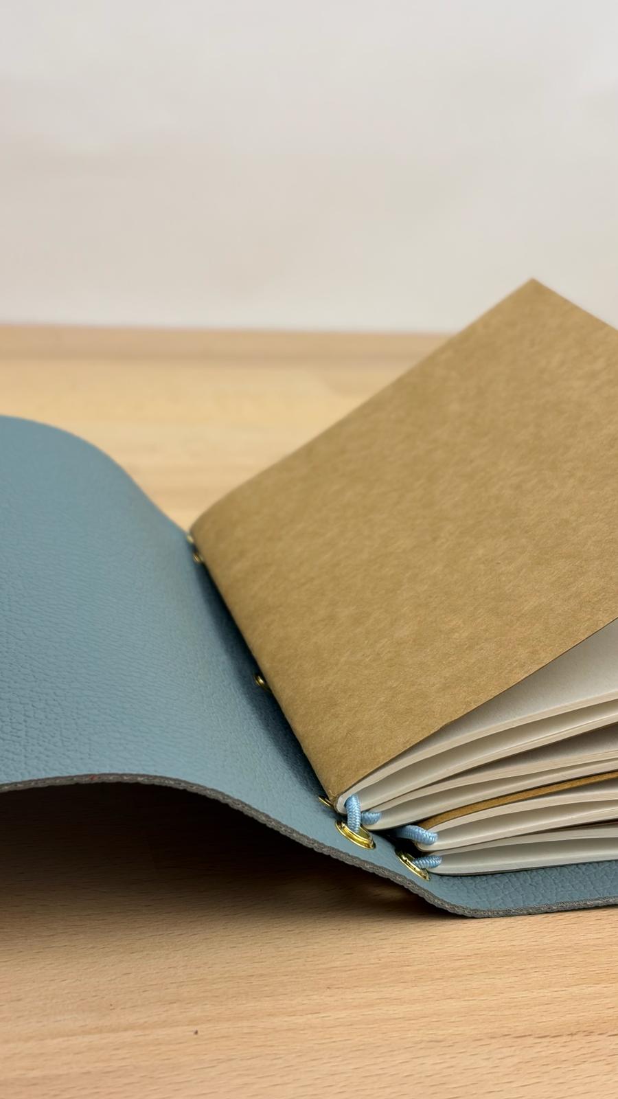 A6 Kunstleder Journal Cover | Hellblau