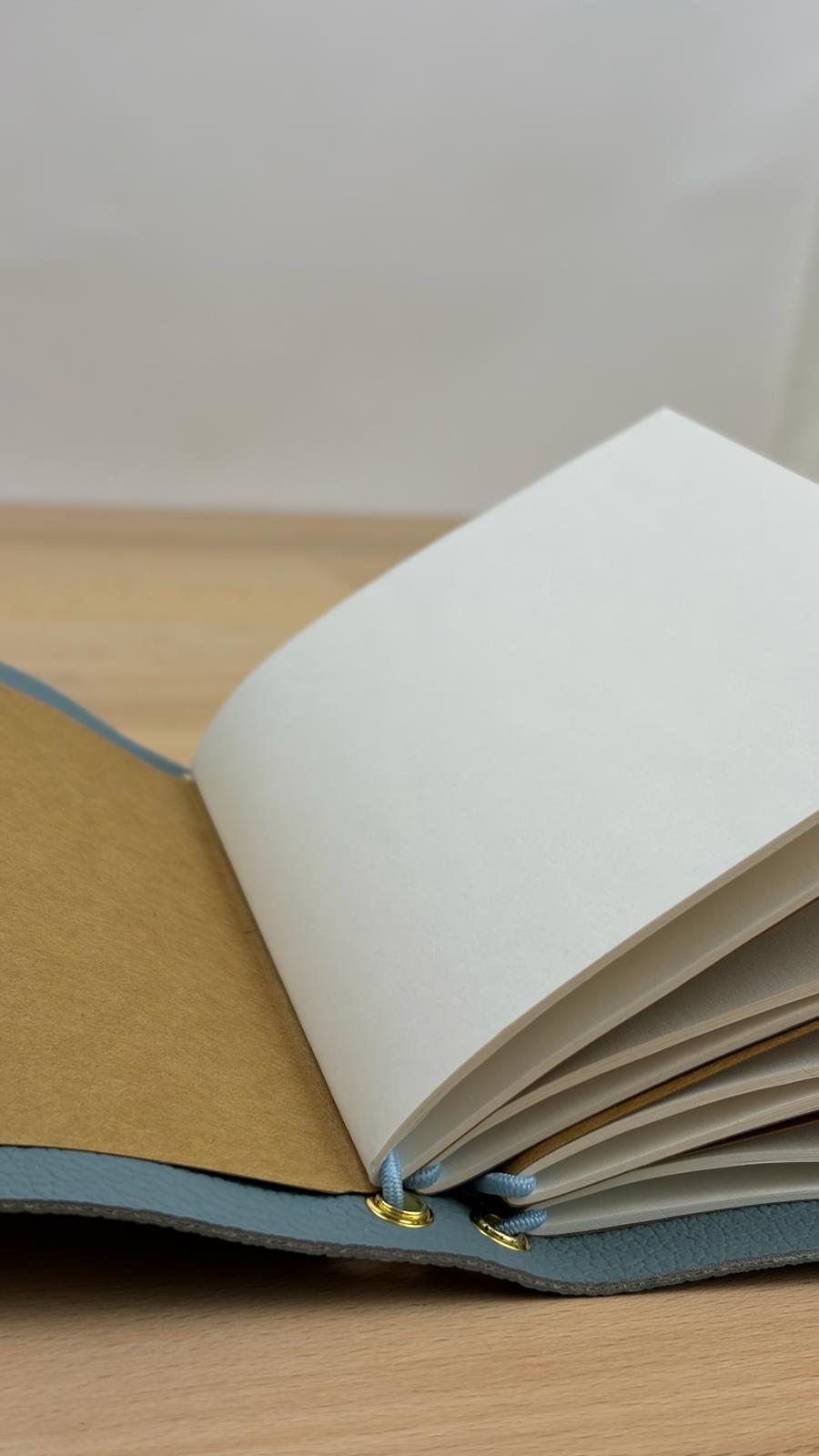 A6 Kunstleder Journal Cover | Hellblau