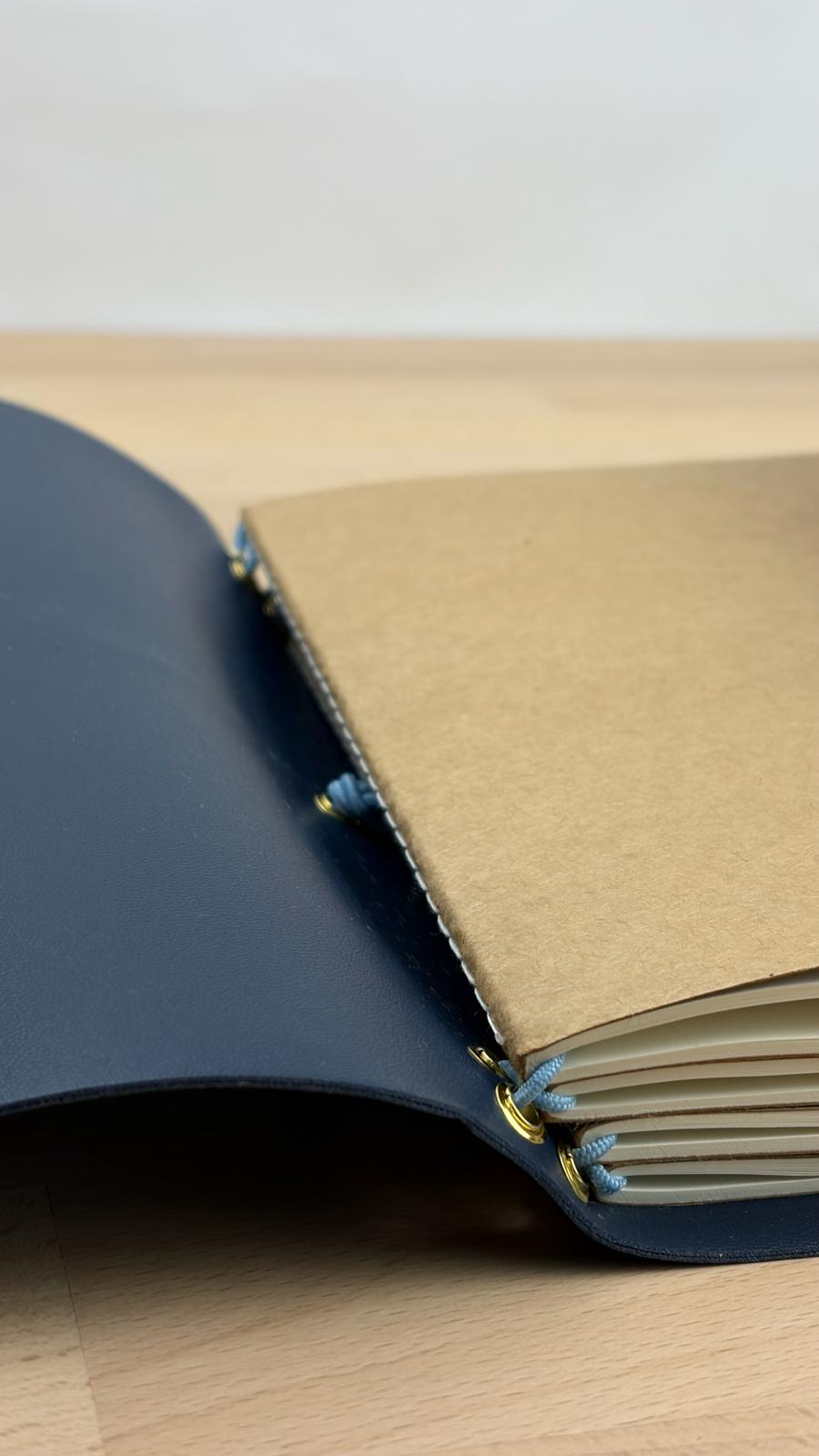 A5 Kunstleder Journal Cover | Dunkelblau
