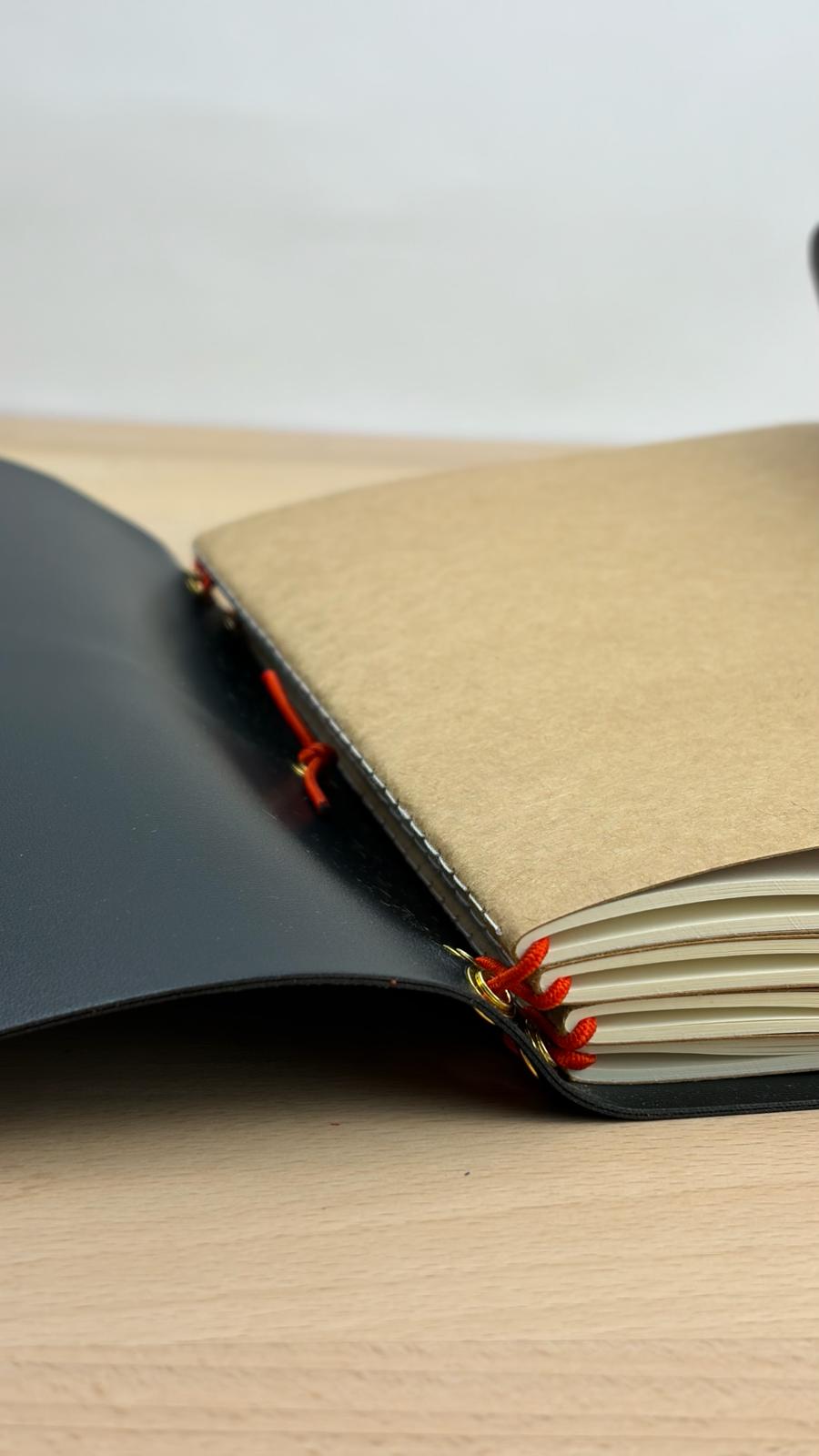 A5 Kunstleder Journal Cover | Schwarz