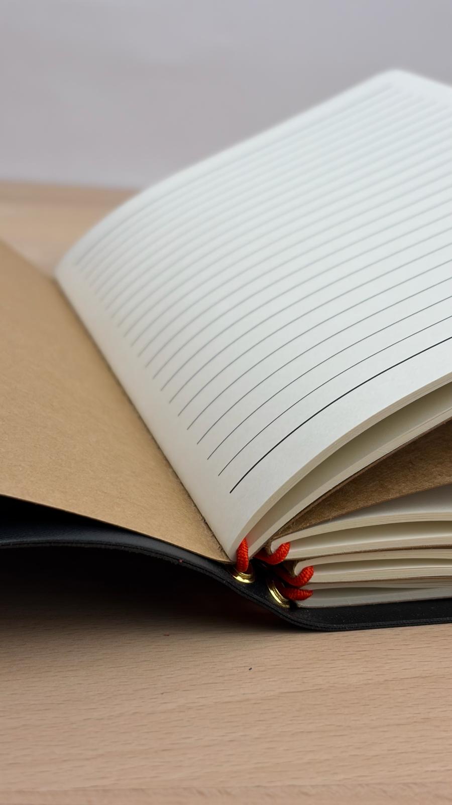 A5 Kunstleder Journal Cover | Schwarz